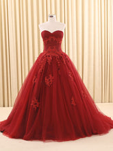 Dark Red Ball Gown Lace Dress | RS6805