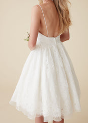 Short Knee Length Lace Wedding Dress DV3021