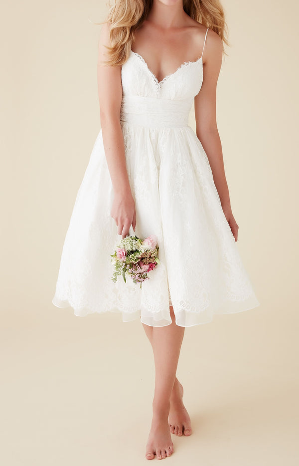 Short Knee Length Lace Wedding Dress DV3021
