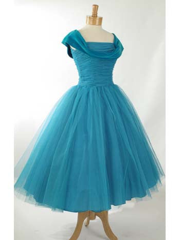 Vintage Retro 50s Tea Length Prom Formal Dress | DV1006 Size 10 / Ivory Vintage Retro 50s Tea Length Prom Formal Dress | DV1006 Size 10 / Ivory