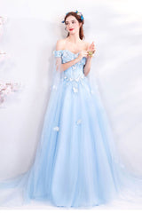 Ice Blue Elsa Style Formal Prom Evening Dress X2007