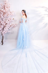 Ice Blue Elsa Style Formal Prom Evening Dress X2007