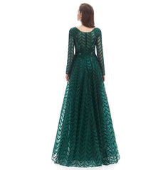 Green Maxi Lace Long Formal Evening Dress EN4607