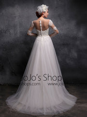 Modest Vintage Style Empire Waist Long Sleeves Lace Dress Formal Evening Gown Prom Dress X027