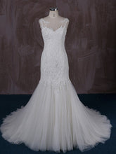 Fit and Flare Mermaid Lace Dress with Illusion Neckline and Illusion Back | QT85330