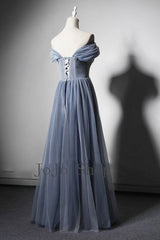 Elegant Gray Blue Evening Dress ET3010