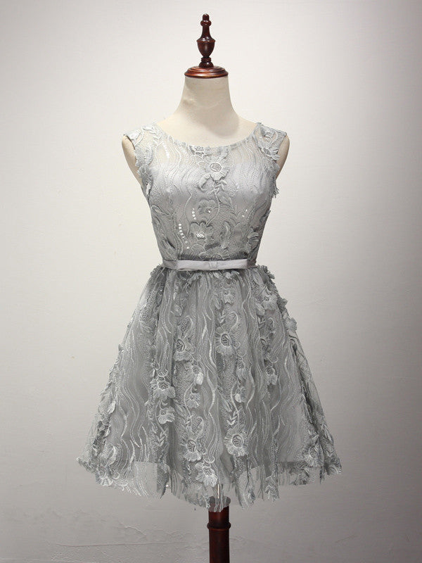 Gray Lace Short Cocktail Dress Size 6 / Gray Gray Lace Short Cocktail Dress Size 6 / Gray