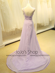 Long Violet Chiffon Formal Prom Evening Dress