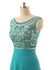 Green Jeweled Formal Evening Prom Formal Dress