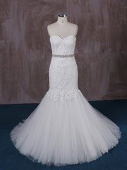 Strapless Cotton Lace Mermaid Dress | QT85186