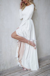 Simple Minimalist High Low Wedding Dress ET3005