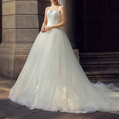 Strapless Princess Ball Gown Wedding Dress RS210108