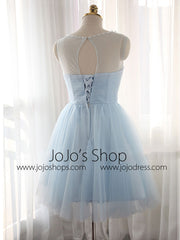 Sage Green Short Tulle Bridesmaids Dress YW1713