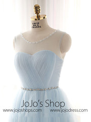 Sage Green Short Tulle Bridesmaids Dress YW1713