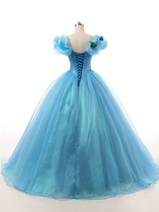 Blue Off Shoulder Cinderella Dress with Butterflies Lite Version EN109