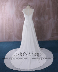 Chiffon Dress with Illusion Neckline | QT85137