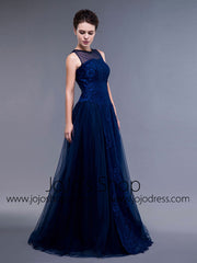 Navy Lace Formal Ball Gown Formal Graduation Home Coming Dress