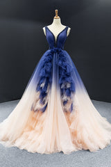 Blue Changing Color Ball Gown Formal Prom Dress RS2007