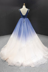 Blue Changing Color Ball Gown Formal Prom Dress RS2007