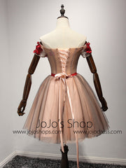 Red Off Shoulder Short Cocktail Dress