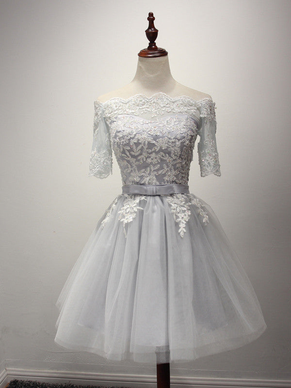 short lace reception dress Andrea and Leo Couture WL025 Short Wedding Dress Reception Dress 14 / Off White