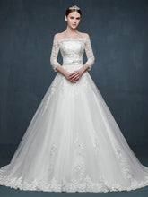 Off Shoulder Long Sleeves A-line Lace Dress