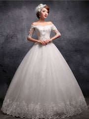 Off the Shoulder Sleeves Lace Debutante Ball Gown Dress X026