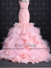 Strapless Pink Prom Dress Evening Dress Fit and Flare Evening Dress | G2022