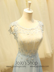 Modest Daisy Floral Lace Formal Evening Prom Dress