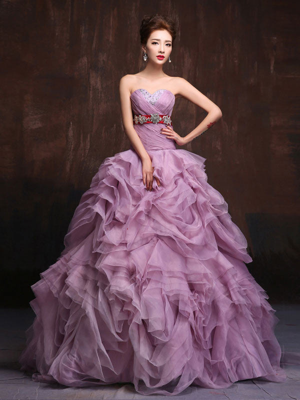 Strapless Purple Quenceanera Ball Gown Organza Ruffles Prom Dress Home Coming Dress Sweet Sixteen Dress X021 Size 8 / Other Strapless Purple Quenceanera Ball Gown Organza Ruffles Prom Dress Home Coming Dress Sweet Sixteen Dress X021 Size 8 / Other
