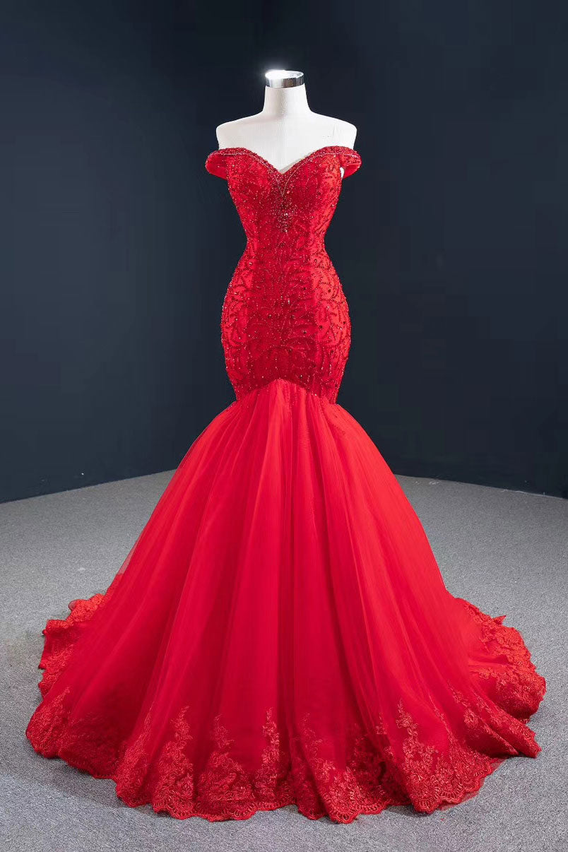Stunning Red Mermaid Formal Prom Evening Dress RS2018 Size 24W / Red Stunning Red Mermaid Formal Prom Evening Dress RS2018 Size 24W / Red