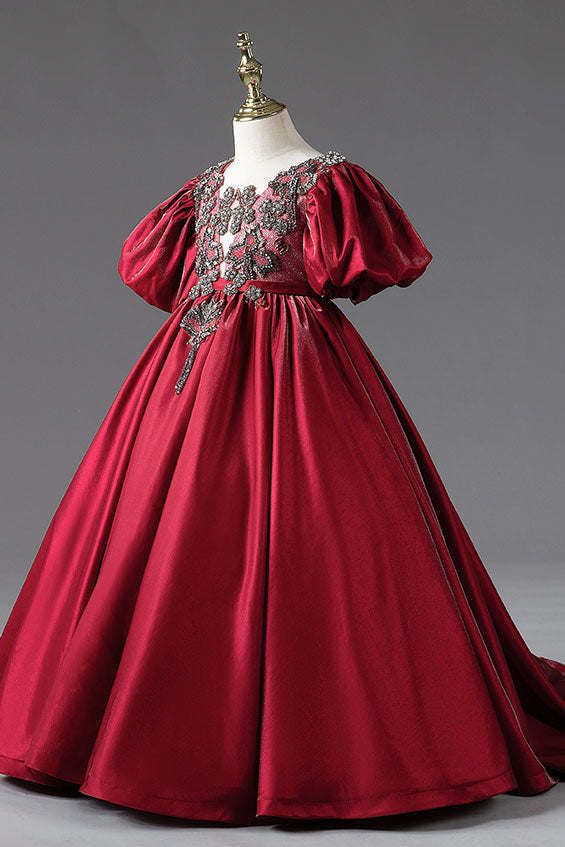 Luxurious Red Ball Gown Formal Evening Dress for Little Girls CL2003