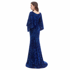 Midnight Blue Sparkly Maxi Formal Evening Gown EN4608