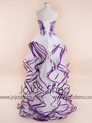 Strapless High-Low Ruffles Prom Formal Pageant Dress RS201607