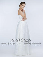 Simple Strapless Lace A-line Dress
