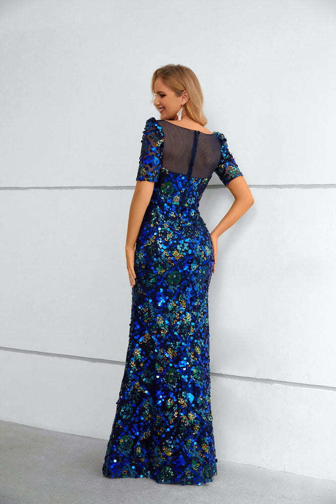 Sparkly Midnight Blue Formal Prom Evening Dress EN5614