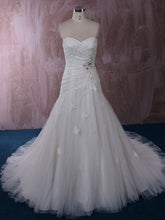 Strapless Fit and Flare Lace Dress with Asymmetric Skirt | QT85205