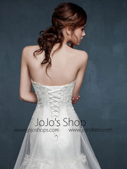 Strapless Fit and Flare Lace Dress