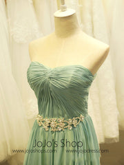 Strapless Long Chiffon Formal Evening Dress