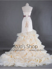 Strapless Fit and Flare Dress with Tiered Ruffle Skirt