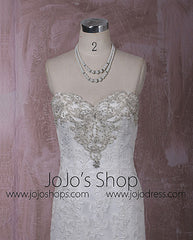 Strapless Mermaid Lace Dress with Jeweled Neckline | QT815005