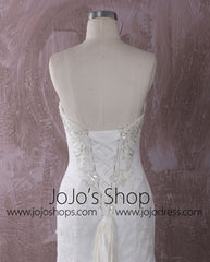 Strapless Mermaid Lace Dress with Jeweled Bodice | QT85856