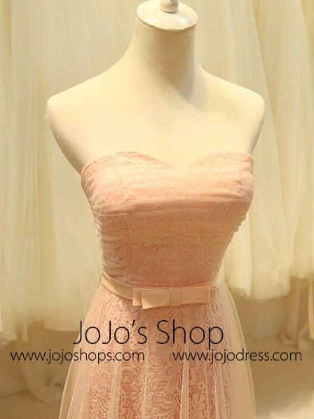 Strapless Blush Pink Fairy Tale Bridesmaid Dress