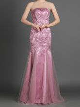 Strapless Mermaid Style Lace Formal Evening Dress
