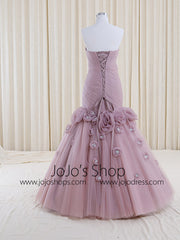 Strapless Purple Mermaid Wedding Dress | RS3006