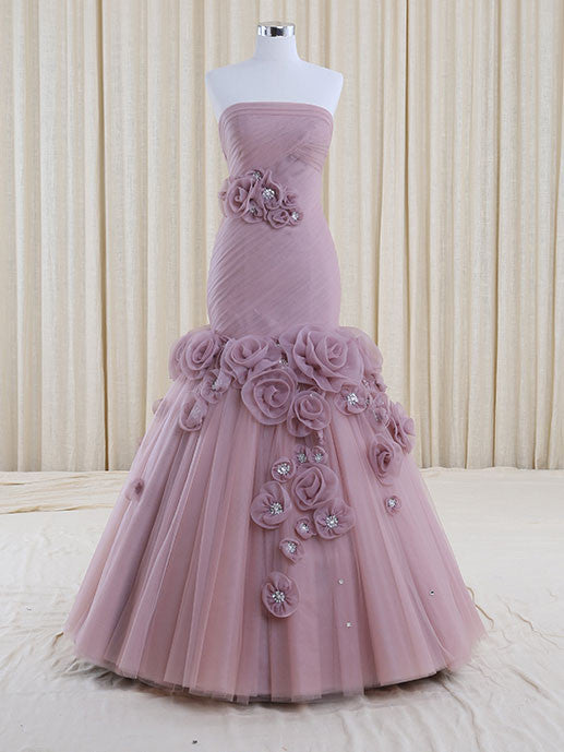 Strapless Purple Mermaid Wedding Dress | RS3006 Size 16W / Purple Strapless Purple Mermaid Wedding Dress | RS3006 Size 16W / Purple