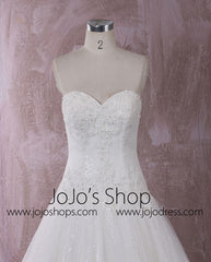 Timeless Ball Gown Lace Dress with Dropped Waist | QT85364