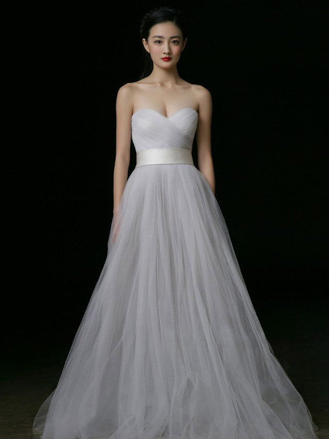 Strapless Tulle A-line Dress with Sweetheart Neckline Strapless Tulle A-line Dress with Sweetheart Neckline