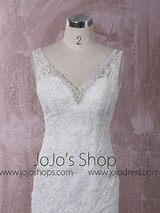 Lace Fit and Flare Dress with V Neck | QT815016