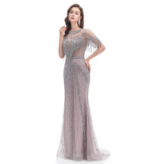 Silver Gray Gatsby Style Formal Evening Dress EN4614